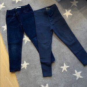 Boden Kids Navy Cordoroy Jegggings and Dark Blue Leggings